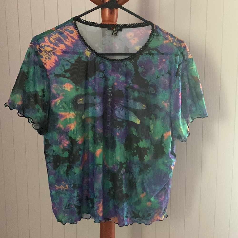 Summer Delia’s Tie Dye Mesh Dragonfly 3x Shirt